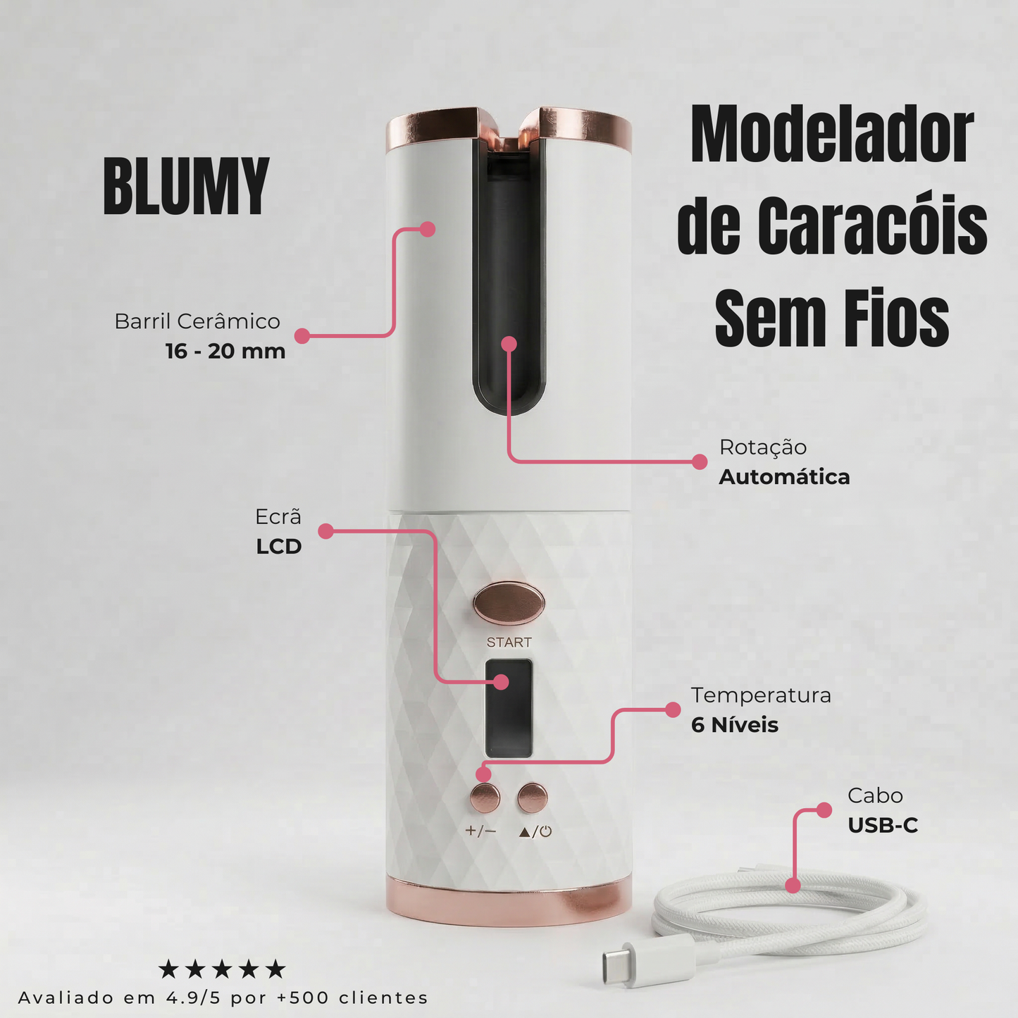BLUMY Modelador de Caracóis Sem Fios