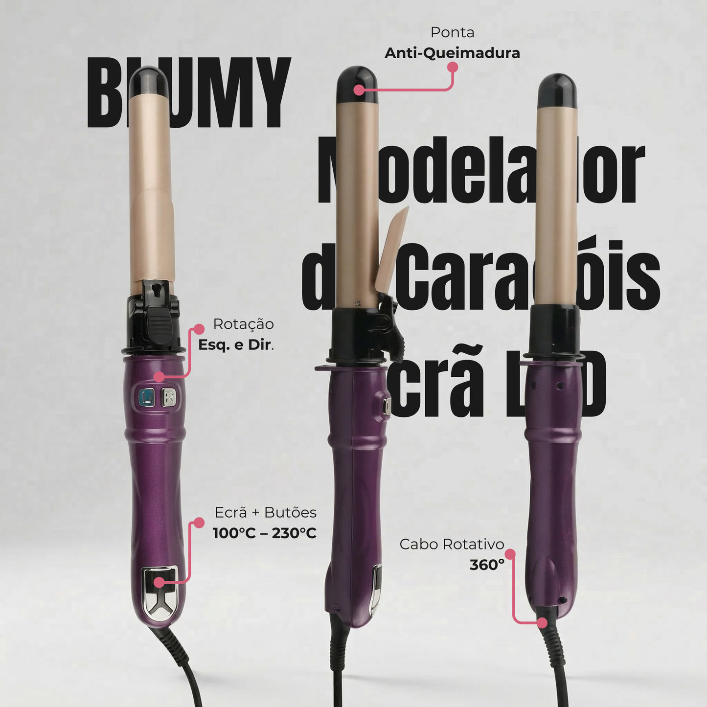 BLUMY Modelador de Caracóis com Ecrã LCD